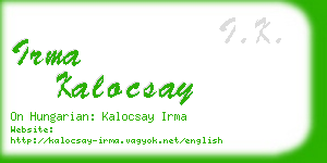 irma kalocsay business card